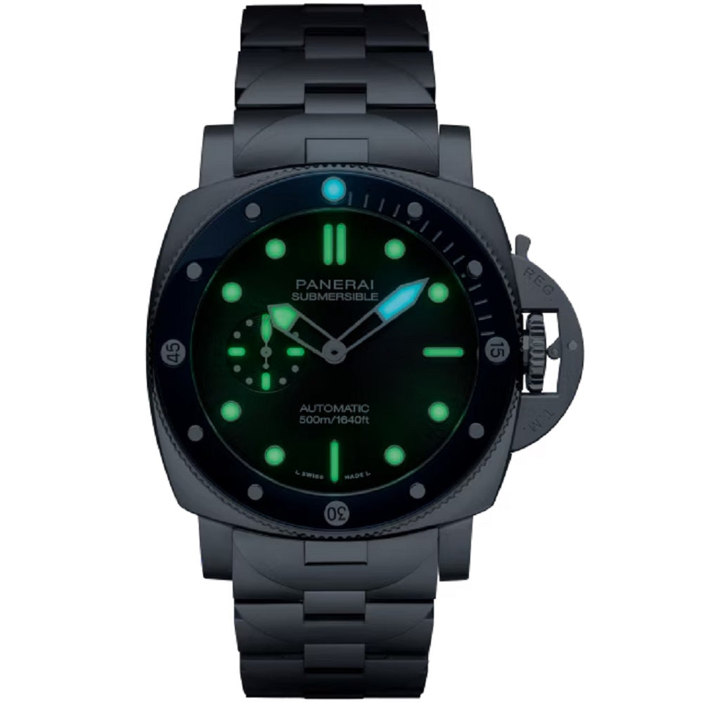 Panerai Submersible, Stainless Steel and Ceramic, 44mm, Ref# PAM01756, Luminous