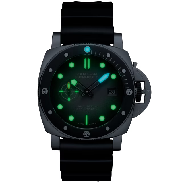 Panerai Submersible NAVY SEALs, Stainless Steel and Ceramic, 44mm, Ref# PAM01738, Luminous