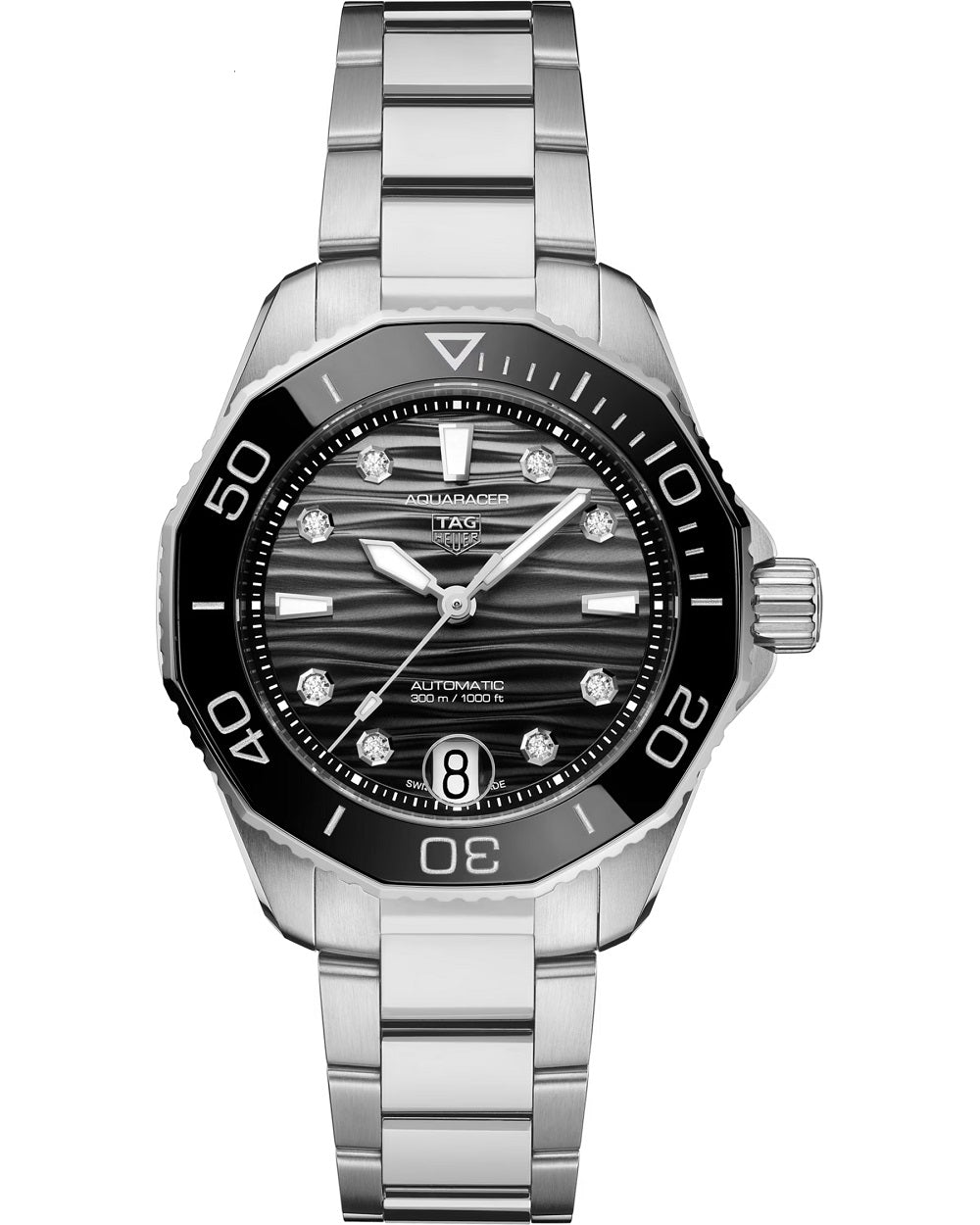 TAG Heuer Aquaracer Professional 300 Date, Stainless Steel, Ceramic and Diamonds, 36mm, Ref# WBP231R.BA0618,  1