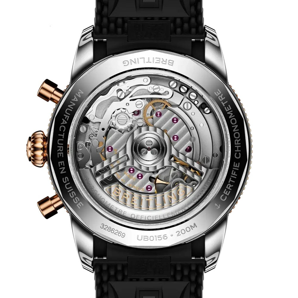 Breitling Superocean Heritage B01 Chronograph 42, Stainless Steel, 18k Red Gold and Ceramic, 42mm, Ref# UB0156H11B1S1, Back