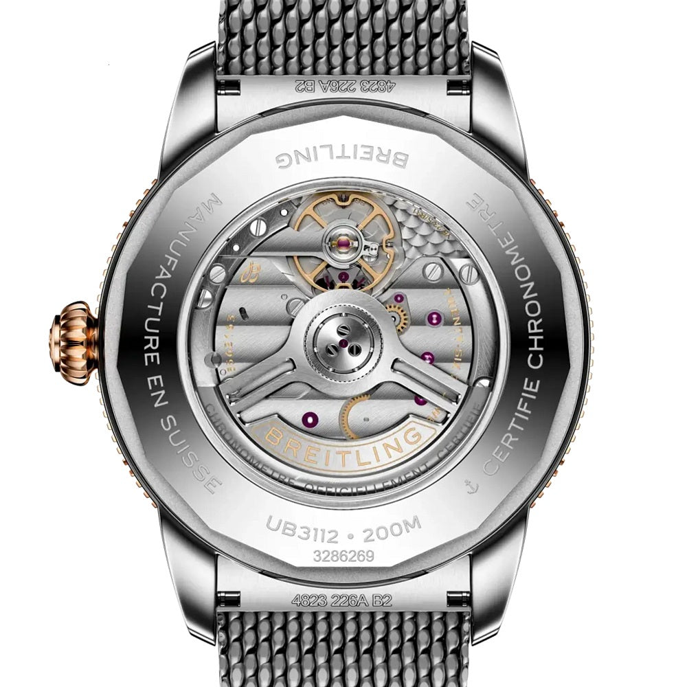 Breitling Superocean Heritage B31 Automatic 44, Stainless Steel,  18k Red Gold and Ceramic, 44mm, Ref# UB3112161C1A1, Back