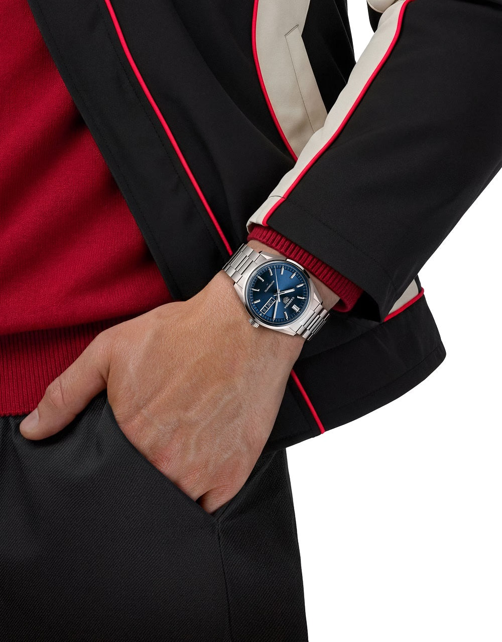TAG Heuer Carrera Day-Date, Stainless Steel, 41mm, Ref# WDA2112.BA0043, Watch on hand
