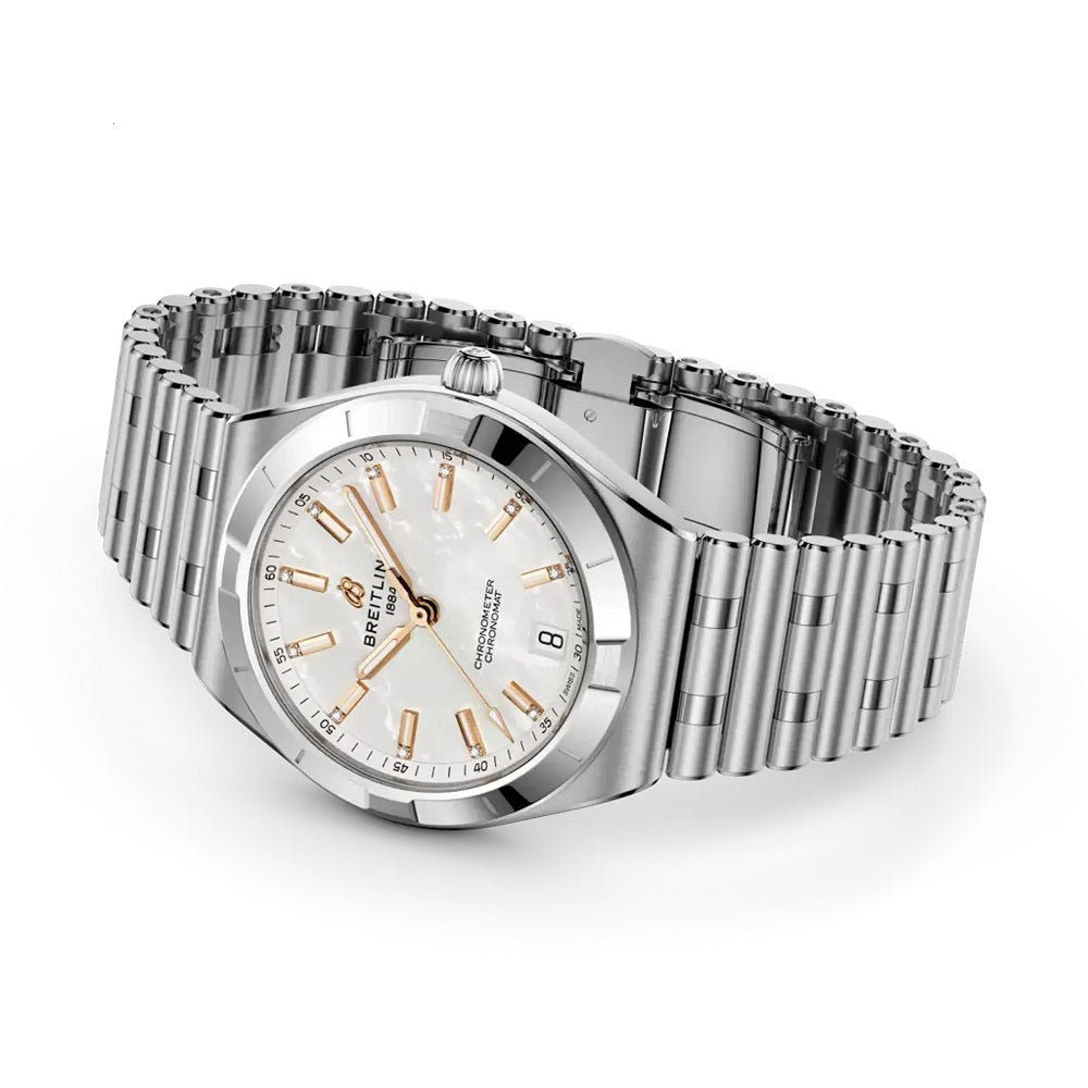 Breitling Chronomat Automatic 36, Stainless Steel and Diamonds, Ref# A10320101A1A1, Main view
