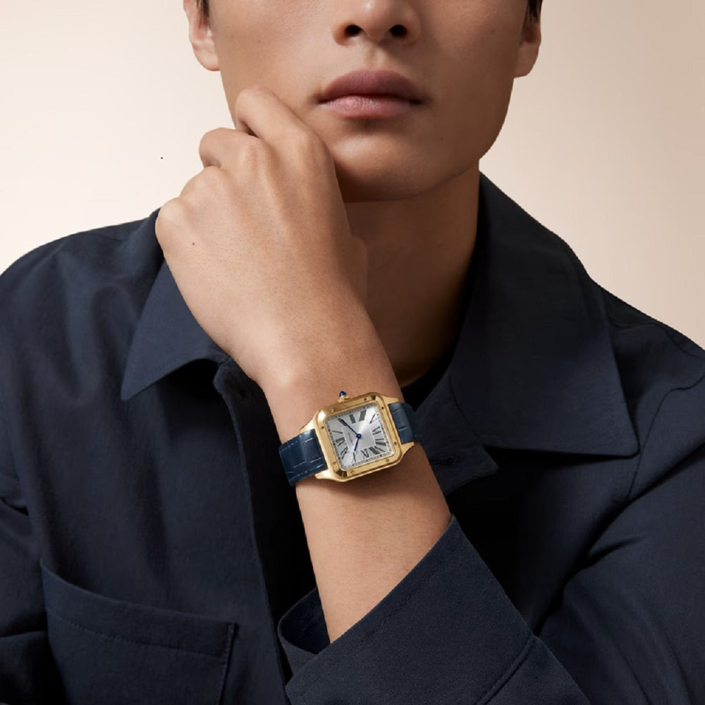 Cartier Santos-Dumont de Cartier, 18k Yellow Gold, 43.5mm x 31.4mm, Ref# WGSA0139, Watch on hand