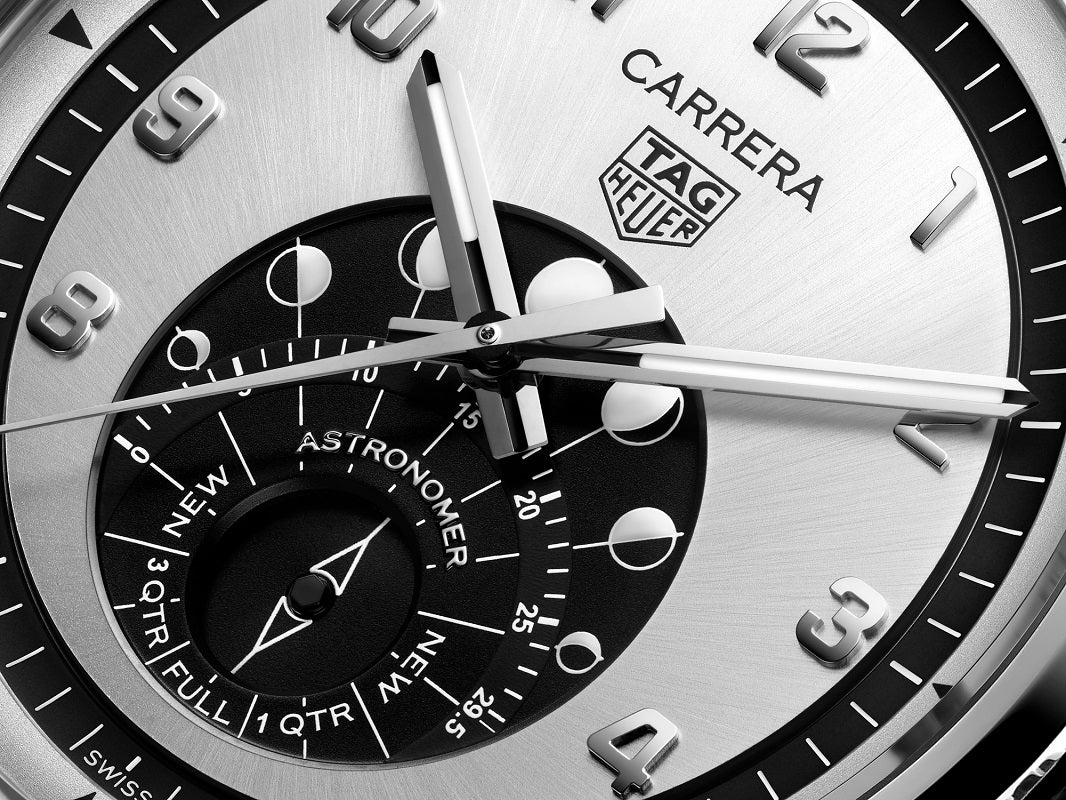 TAG Heuer Carrera Astronomer, Stainless Steel, 39mm, Ref# WBX2110.BA0044, hands and marcers