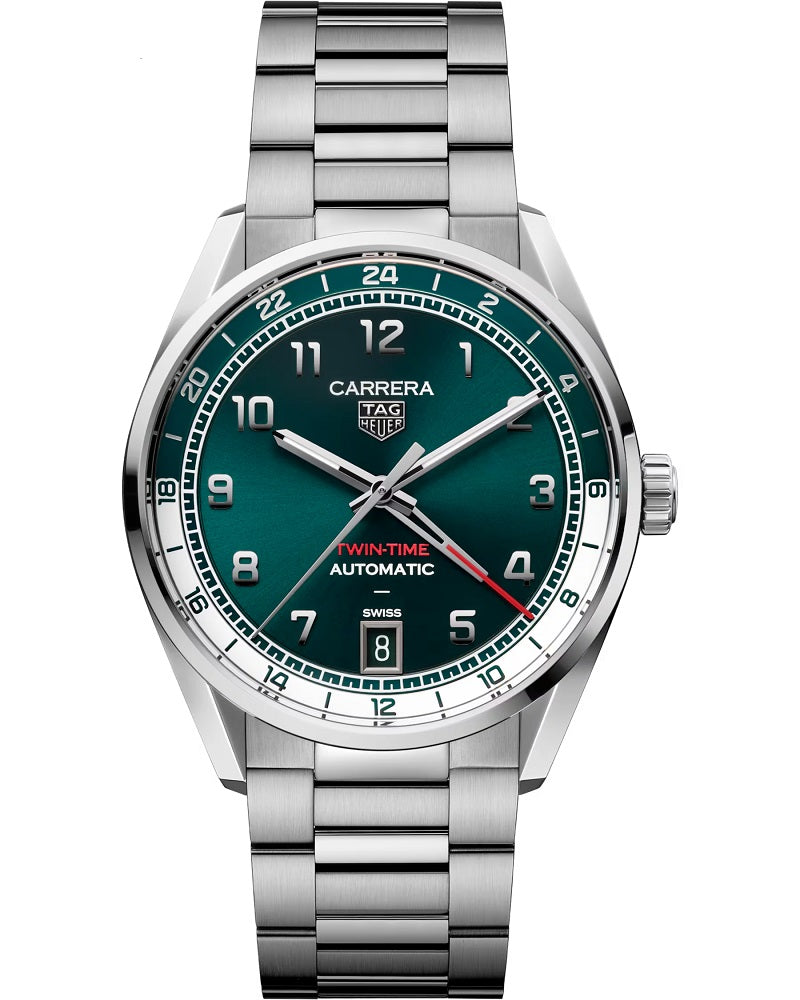 TAG Heuer Carrera Date Twin-Time, Stainless Steel, 41mm, Ref# WDA2114.BA0043, Main view
