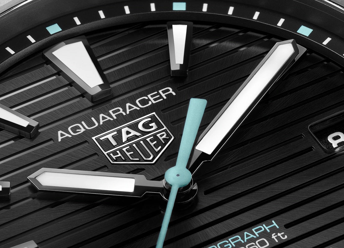 TAG Heuer Aquaracer Professional 200 Solargraph, Titanium, 40mm, Ref# WBP1180.BF0000, Indexes and hands