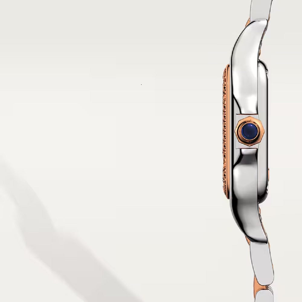 Cartier Panthère de Cartier Small, Stainless Steel, 18k Rose Gold and Diamonds, 22mm x 30mm, Ref# W3PN0014, Side