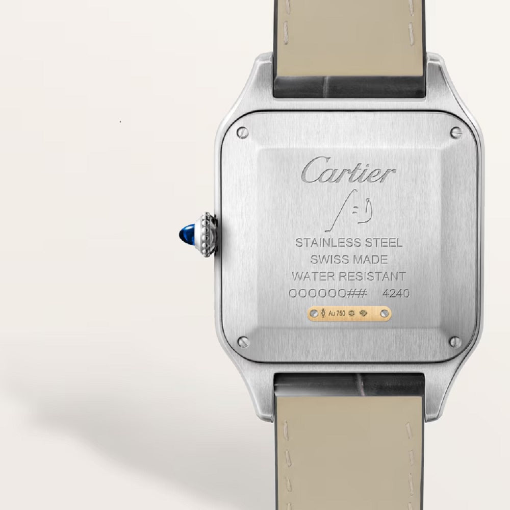 Cartier Santos-Dumont de Cartier, Stainless Steel and 18k Yellow Gold, 43.5mm x 31.4mm, Ref# W2SA0046, Back