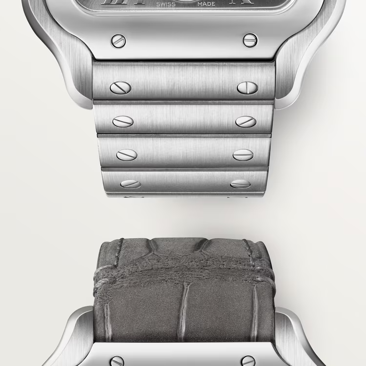 Unworn Cartier Santos de Cartier Dual Time, Stainless Steel, 40.2mm, Ref# WSSA0076, Strap and bracelet