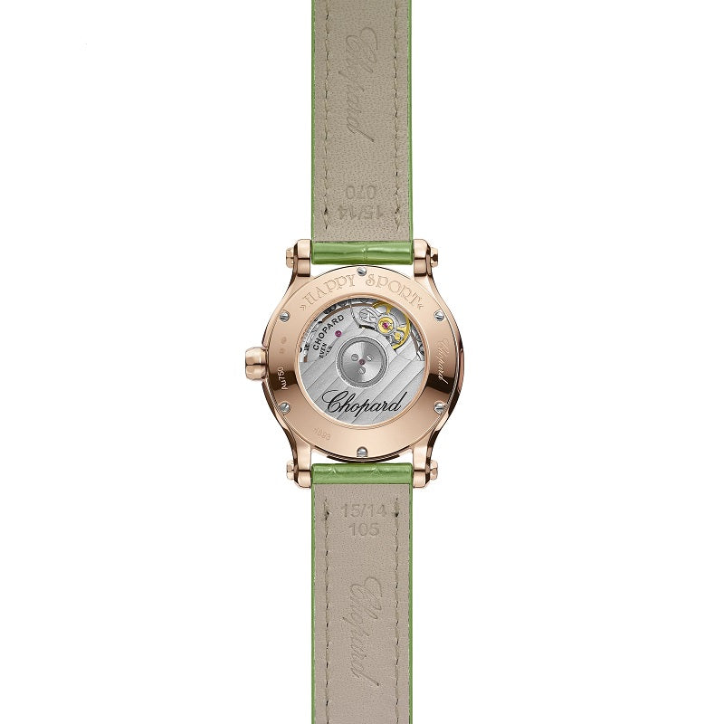 Chopard Happy Sport, 18k Rose Gold, 5 floating diamonds, 30mm, Ref# 274893-5016, Back