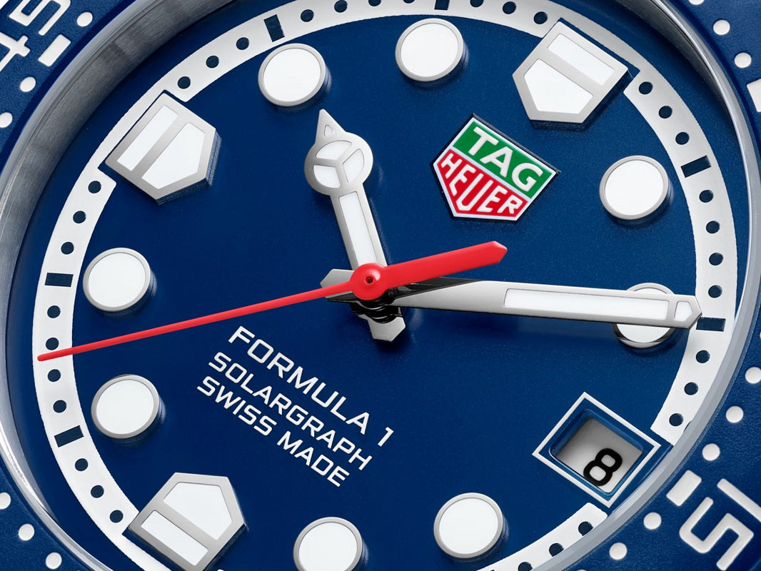 TAG Heuer Formula 1 Solargraph, Stainless Steel, 38mm, Ref# WBY1112.BA0042, Hands and markers