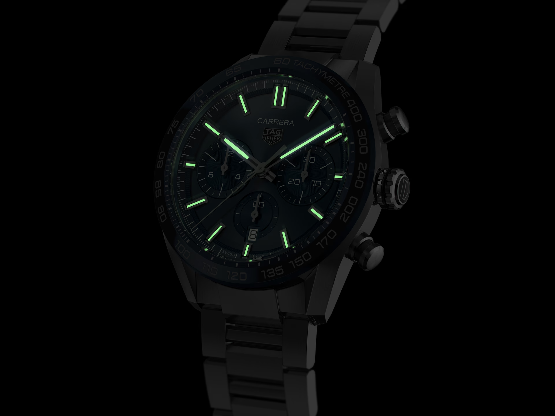 Unworn TAG Heuer Carrera Chronograph, Stainless Steel and Ceramic, 44mm, Ref# CBN2A1A.BA0643, Luminous