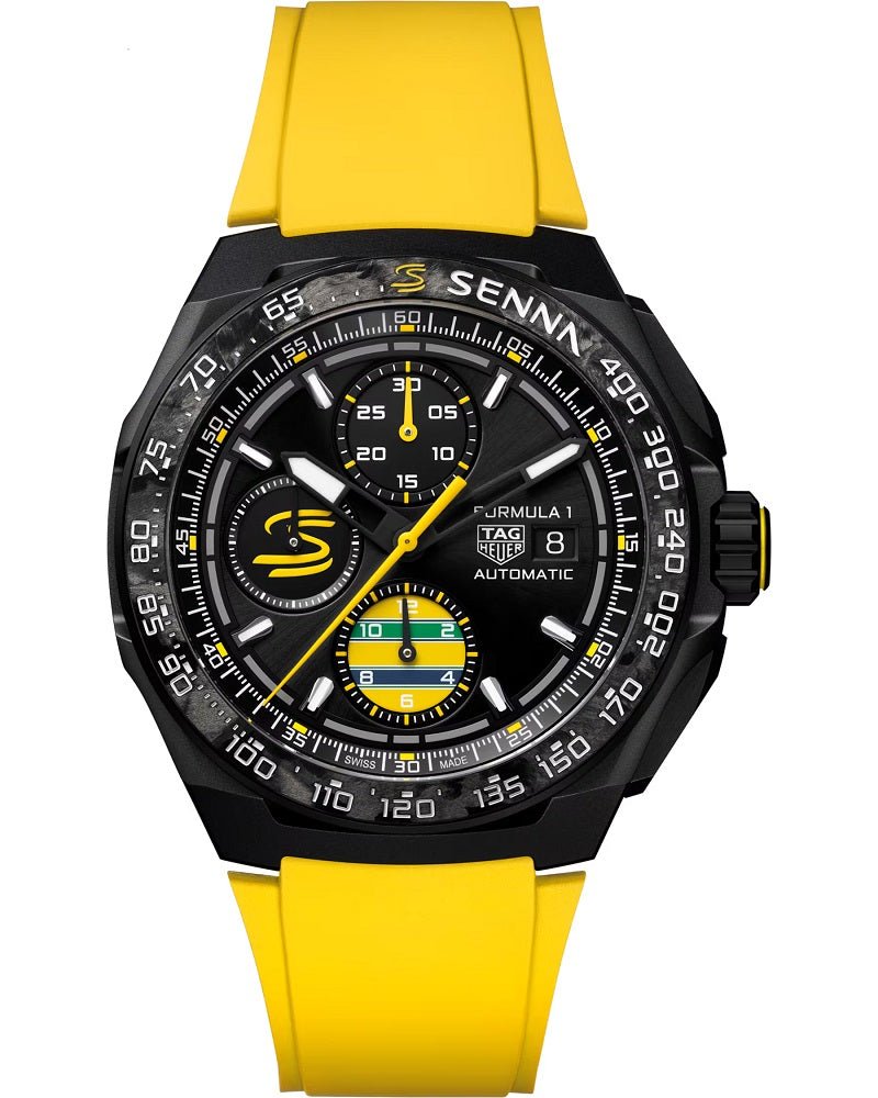 TAG Heuer Formula 1 Chronograph x Senna Special Edition, Titanium, 44mm, Ref# CBZ2081.FT8092, Dial