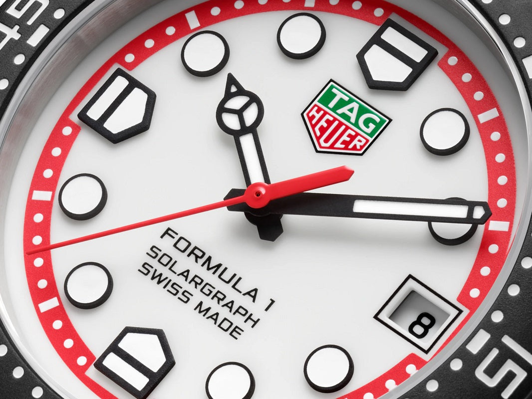 TAG Heuer Formula 1 Solargraph, Stainless Steel, 41mm, Ref# WBY1111.BA0042, Hans and markers