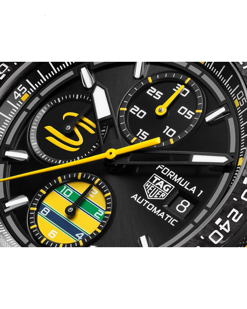 TAG Heuer Formula 1 Chronograph x Senna Special Edition, Titanium, 44mm, Ref# CBZ2081.FT8092, Sub-dials ad hands