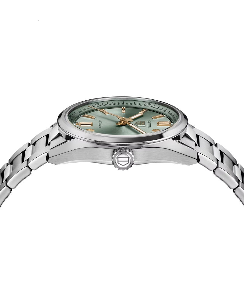 TAG Heuer Carrera Calibre 7 Date Automatic, Stainless Steel and 18k Rose Gold, 36mm, Ref# WBN2312.BA0001, Side