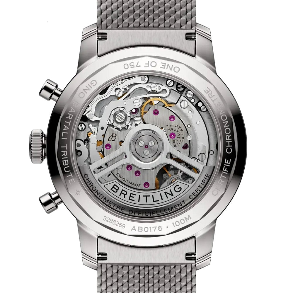 Breitling Top Time B01 Gino Bartali, Stainless Steel, 41mm, Ref# AB01767A1C1A1, Back