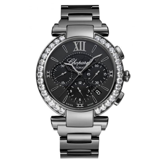 Unworn Chopard Imperiale Automatic Chronograph, DLC-Coated Stainless Steel and Diamonds, 40mm, Ref# 388549-3006
