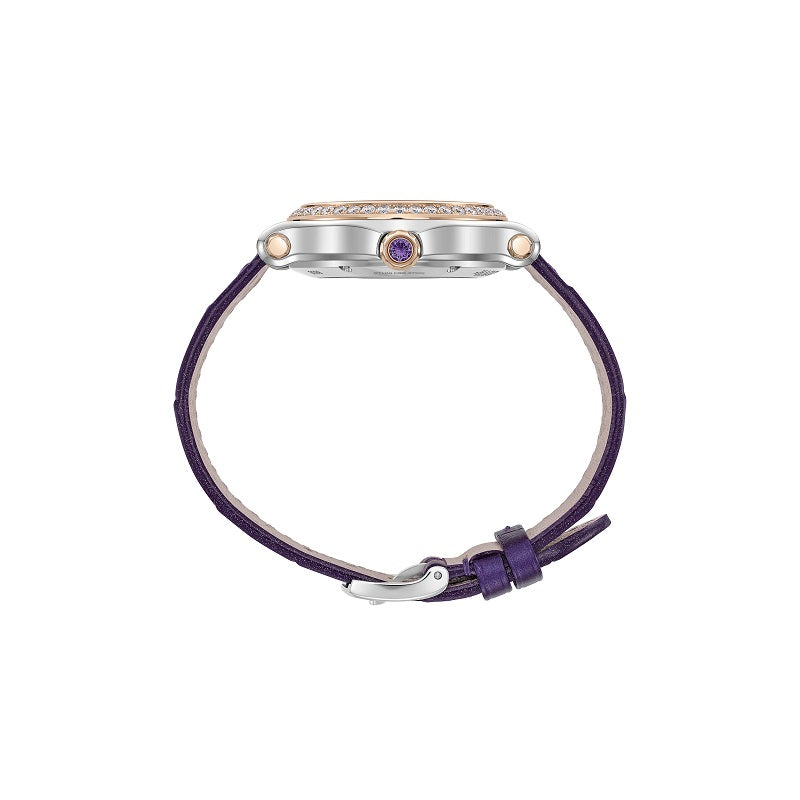 Chopard Happy Sport Automatic, 18k ethical Rose Gold and Stainless Steel, 5 floating diamonds, 33mm, Ref# 278608-6012, Side