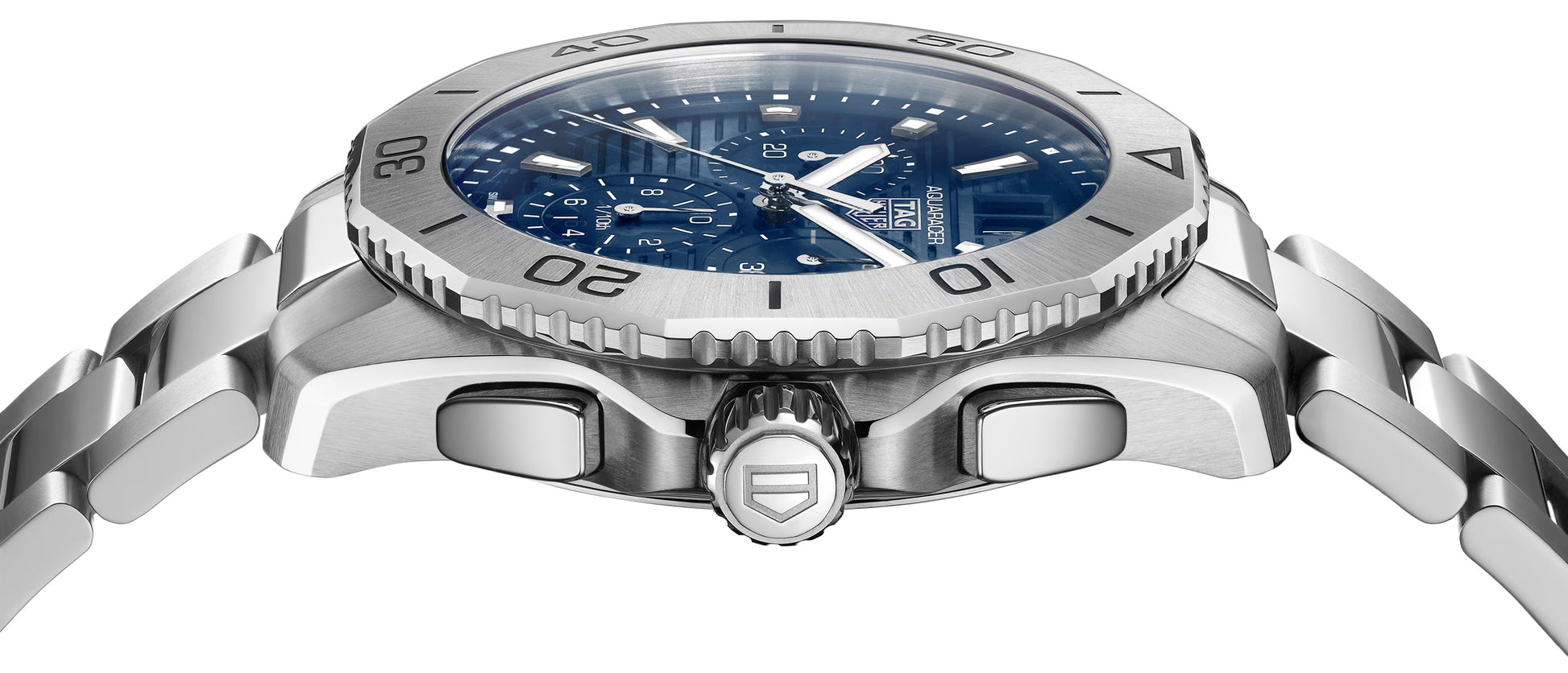 TAG Heuer Aquaracer Professional 200 Chronograph, Stainless Steel, Ref# CBP1113.BA0627, Side
