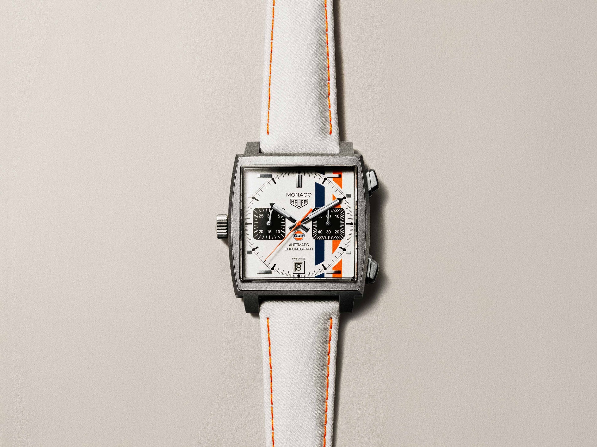 TAG Heuer Monaco Chronograph x Gulf Automatic, Titanium, 39mm, Ref# CAW218G.EB0393, Main view 2