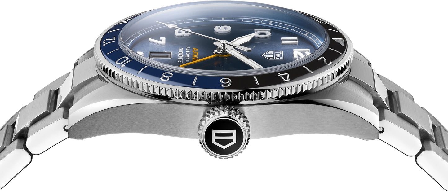 TAG Heuer Autavia COSC GMT, 42 mm, Stainless Steel and ceramic, Ref# WBE511A.BA0650, Side