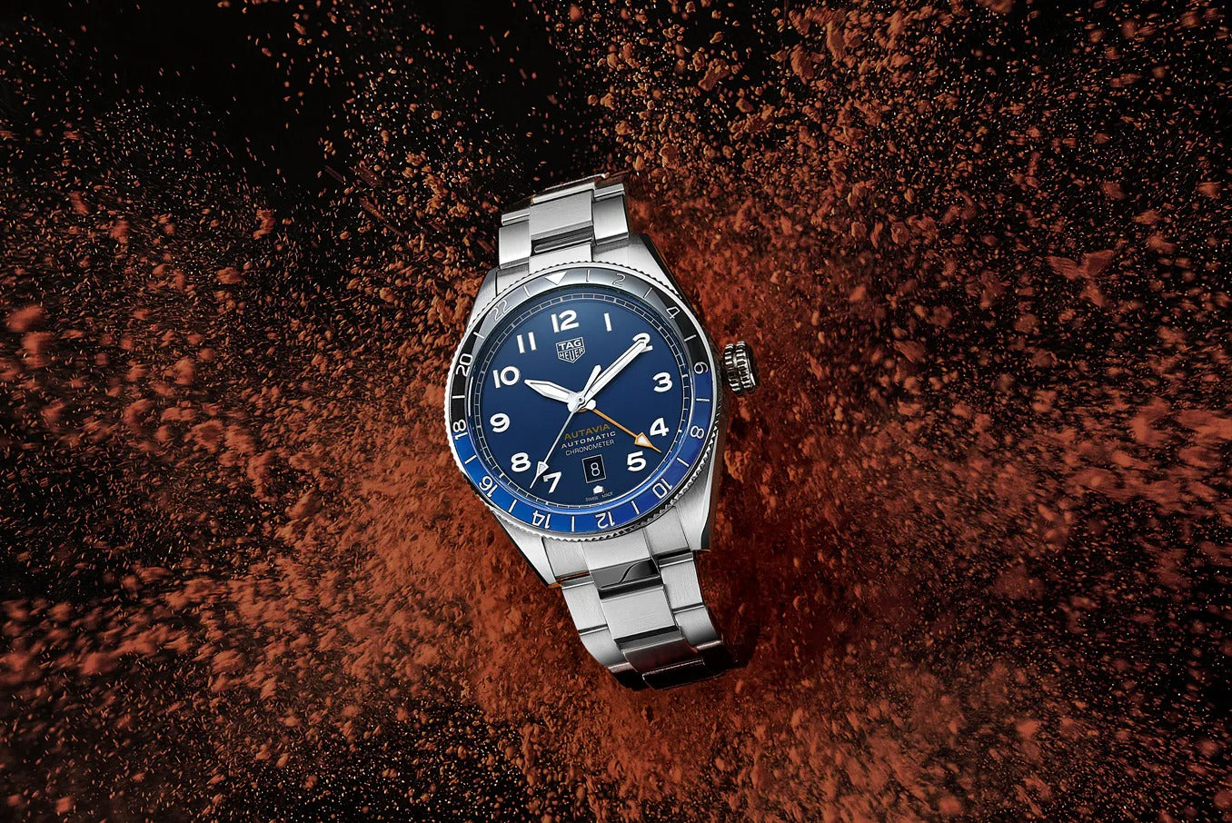 TAG Heuer Autavia COSC GMT, 42 mm, Stainless Steel and ceramic, Ref# WBE511A.BA0650, Main view