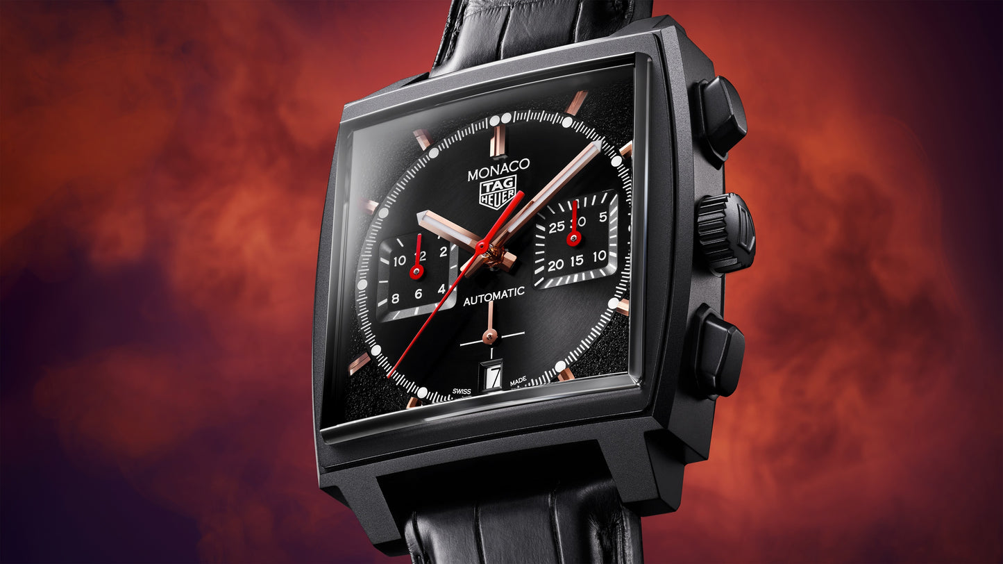 TAG Heuer Monaco Chronograph Automatic, Black DLC Titanium, 39mm, Ref# CBL2180.FC6497, Main view 2