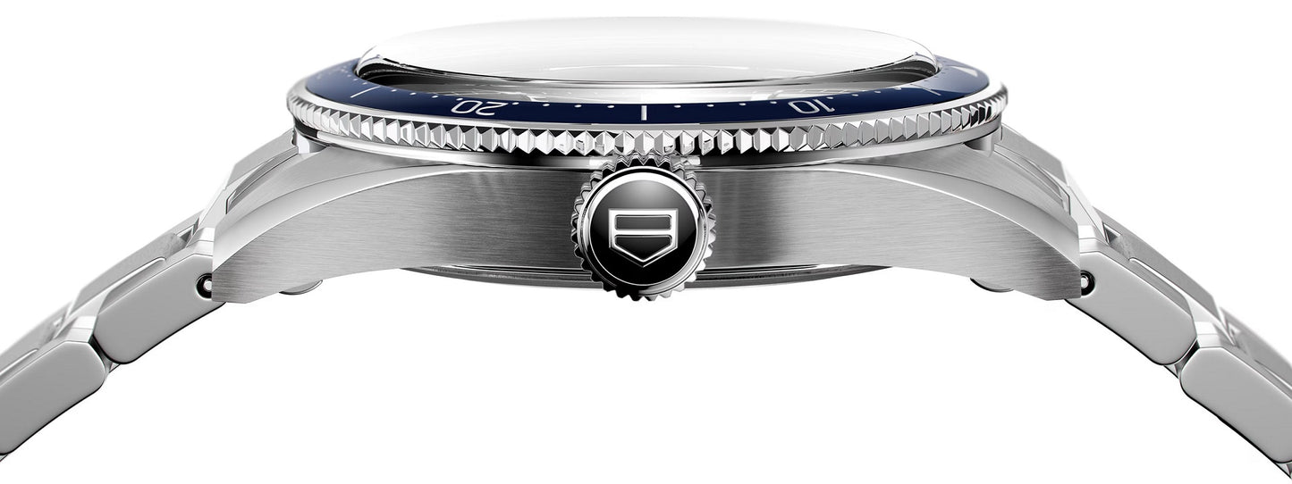 Unworn TAG Heuer Autavia Calibre 5 Chronometer, 42 mm, Stainless Steel, Ref# WBE5116.EB0173, Crown