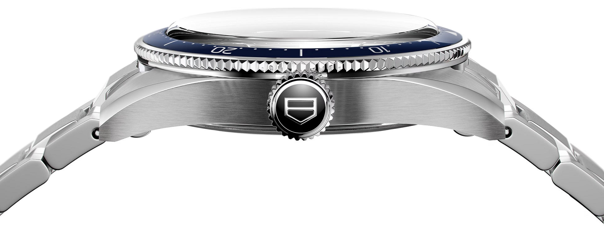 Unworn TAG Heuer Autavia Calibre 5 Chronometer, 42 mm, Stainless Steel, Ref# WBE5116.EB0173, Crown