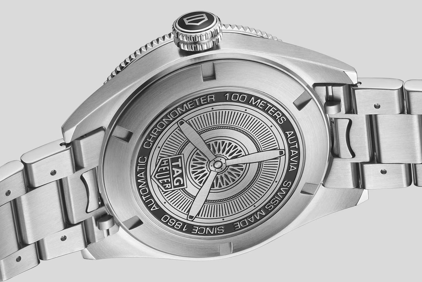 TAG Heuer Autavia COSC GMT, 42 mm, Stainless Steel and ceramic, Ref# WBE511A.BA0650, quick 
release buttons