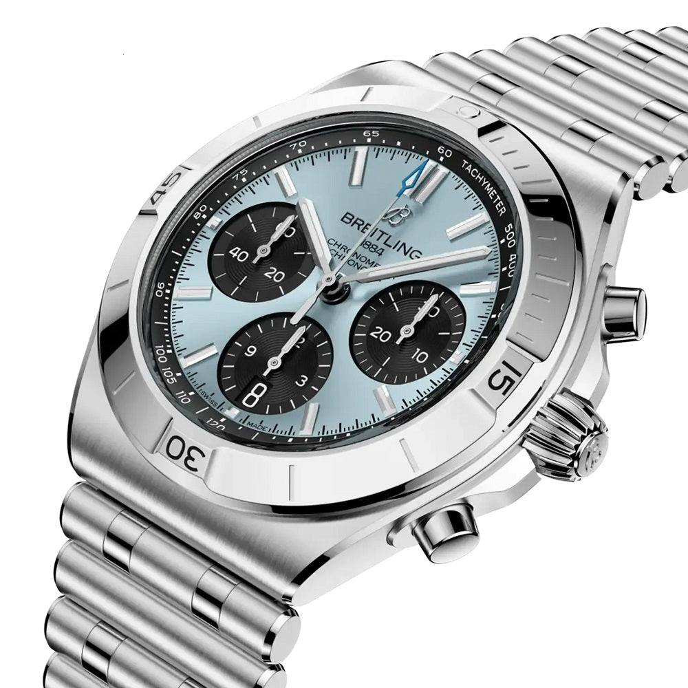 Breitling Chronomat B01 Chronograph 42, Stainless steel and Platinum, Ref# PB0158101C1A1, Dial