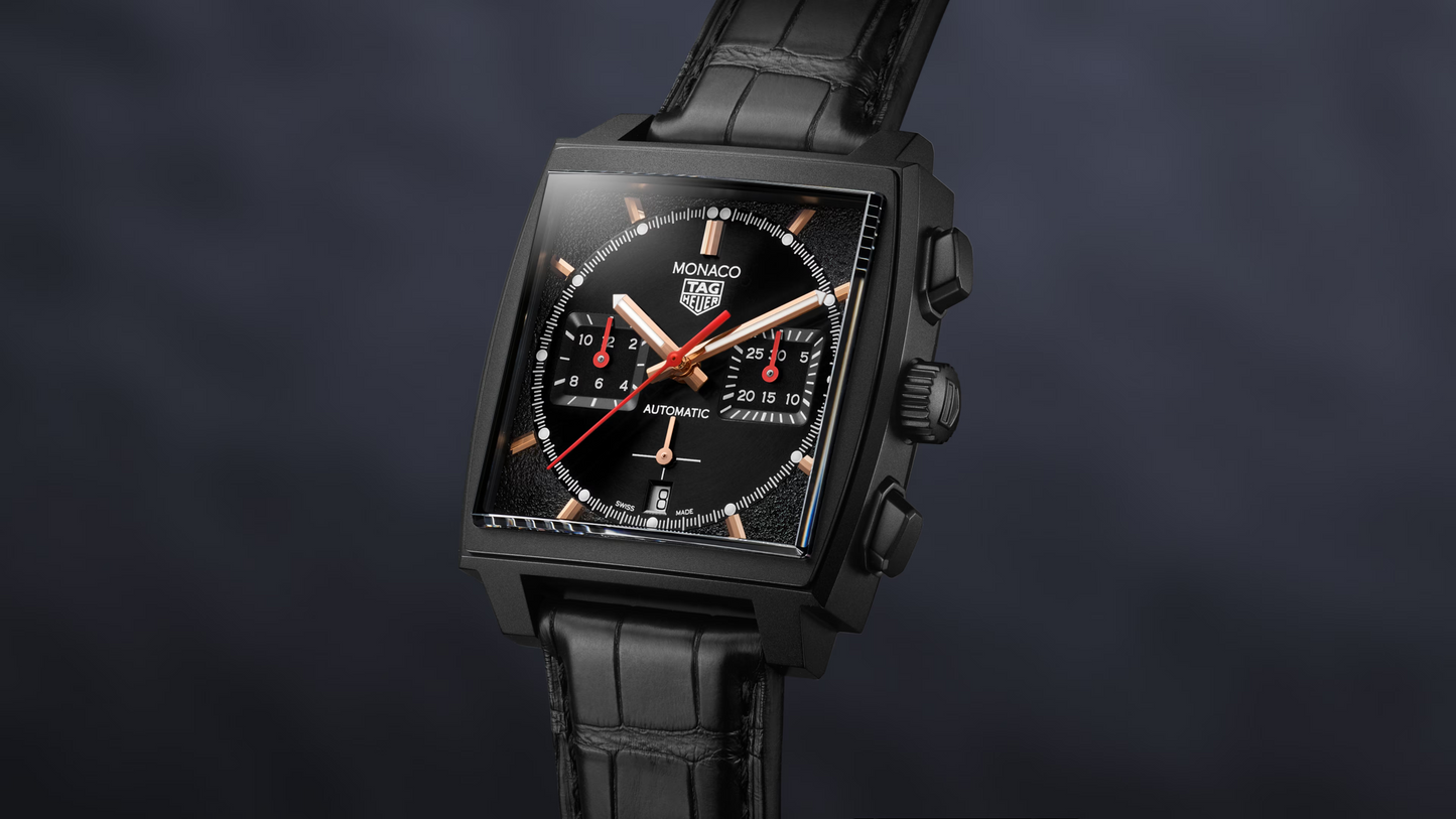 TAG Heuer Monaco Chronograph Automatic, Black DLC Titanium, 39mm, Ref# CBL2180.FC6497, Main view 1