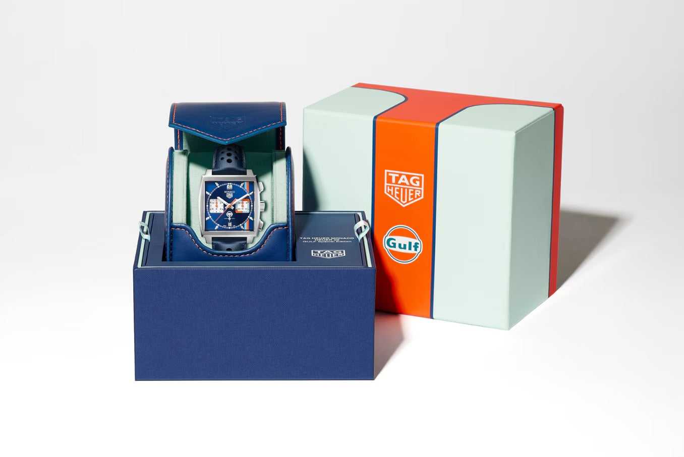 TAG Heuer Monaco Gulf, Chronograph Automatic, Stainless Steel, 39mm, Ref# CBL2115.FC6494, Watch in box