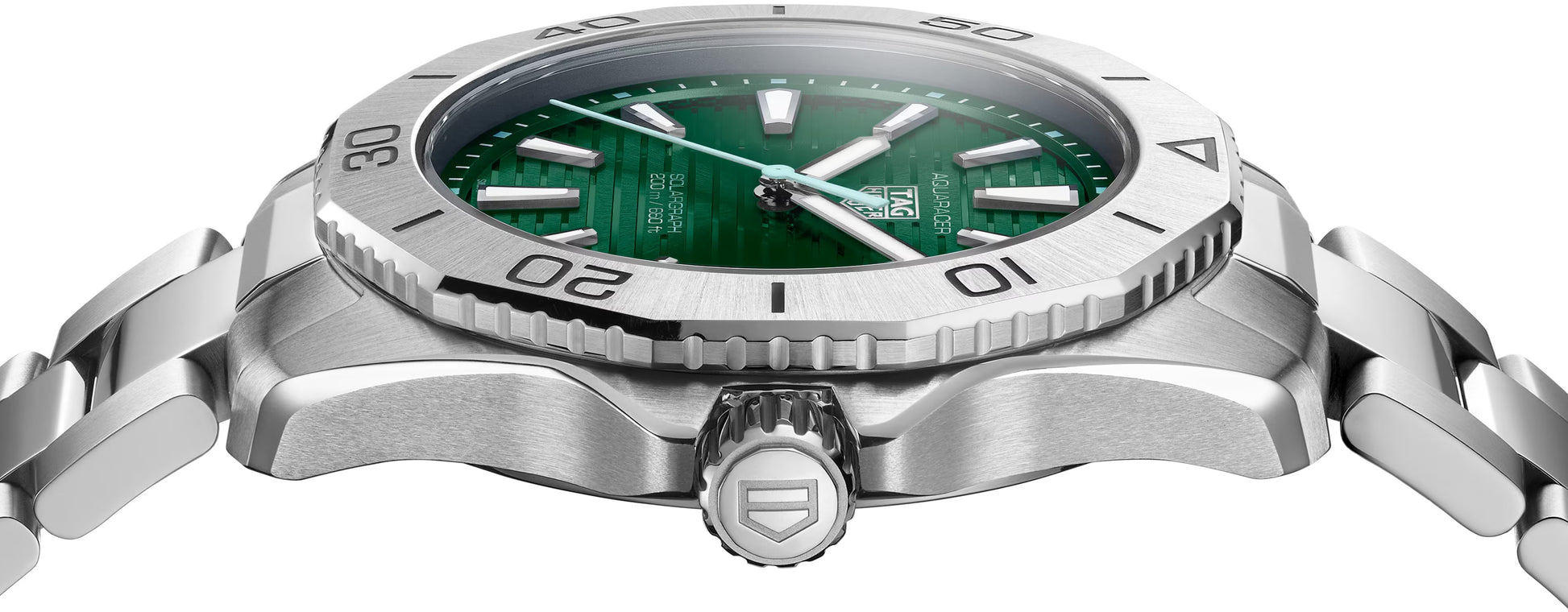 TAG Heuer Aquaracer Professional 200 Solargraph, Stainless Steel, 40mm, Ref# WBP1115.BA0000, Side