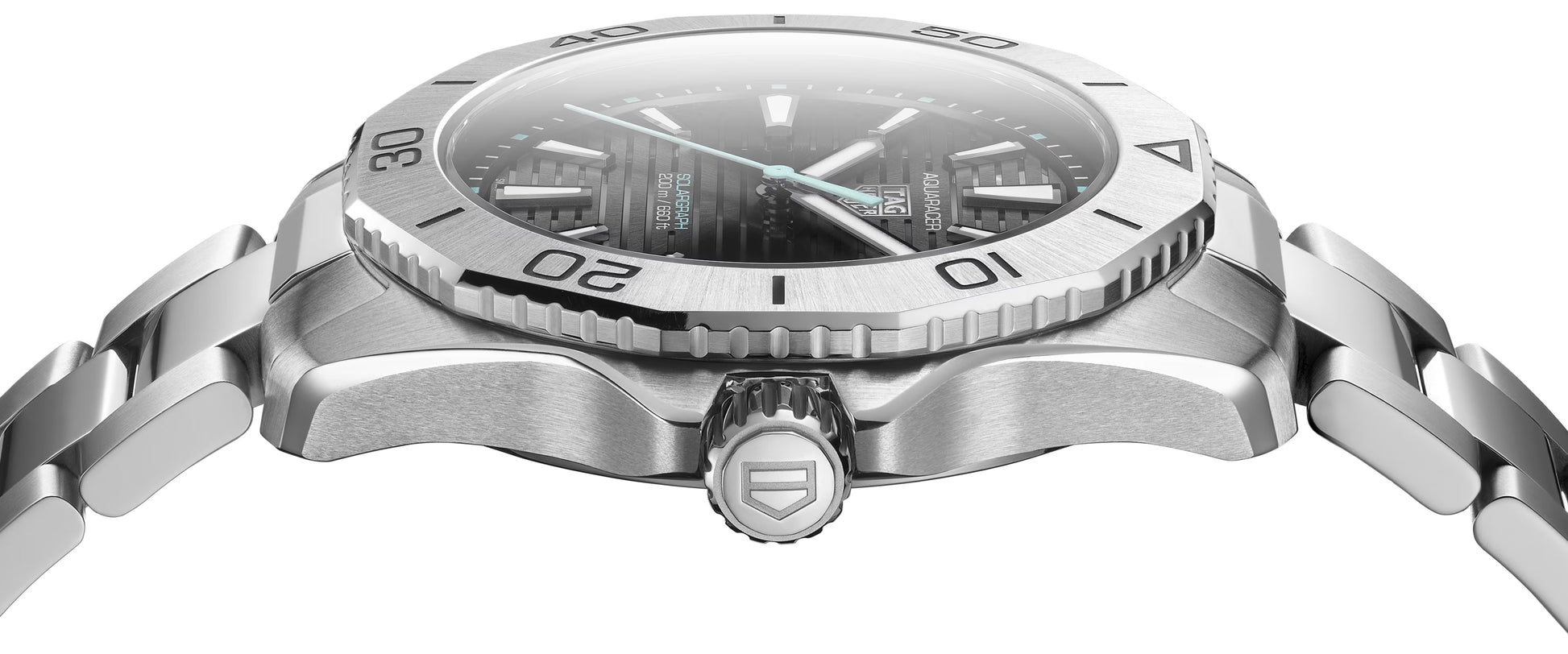 TAG Heuer Aquaracer Professional 200 Solargraph, Stainless Steel, 40mm, Ref# WBP1114.BA0000, Side