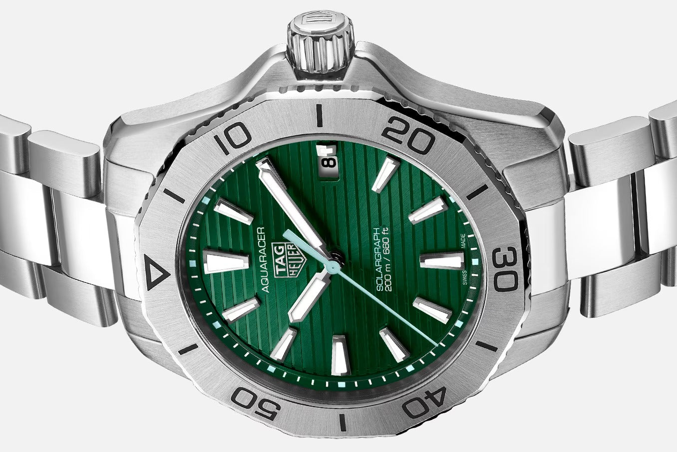 TAG Heuer Aquaracer Professional 200 Solargraph, Stainless Steel, 40mm, Ref# WBP1115.BA0000, Crown