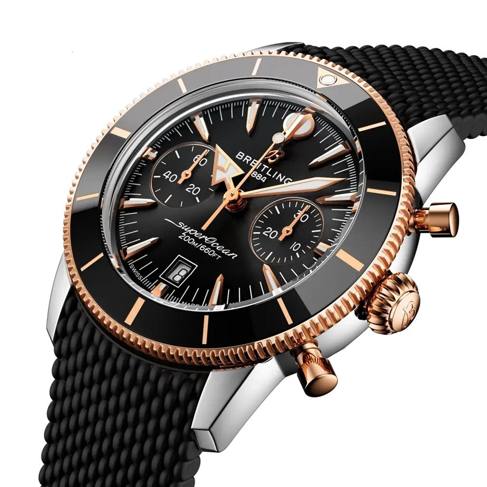 Breitling Superocean Heritage B01 Chronograph 42, Stainless Steel, 18k Red Gold and Ceramic, 42mm, Ref# UB0156H11B1S1, Dial