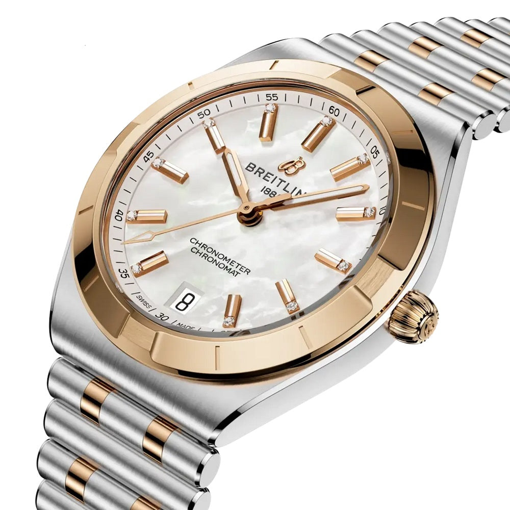 Breitling Chronomat Automatic 36, Stainless Steel, 18k Red Gold and Diamonds, Ref# U10320101A1U1, Dial