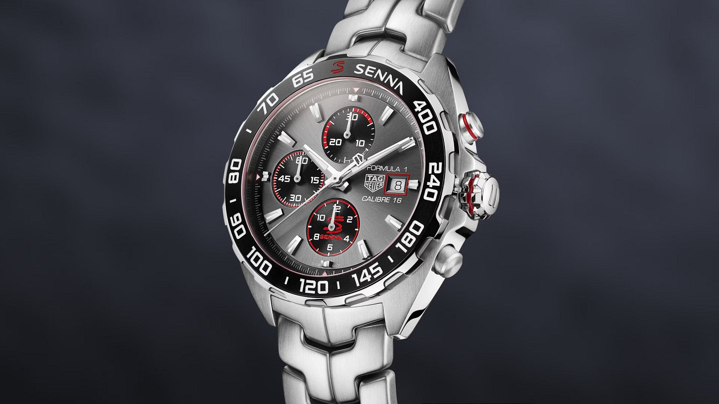 TAG Heuer Formula 1 Chronograph x Senna Special Edition, Stainless Steel and Ceramic, 44mm, Ref# CAZ201D.BA0633, Main view 1