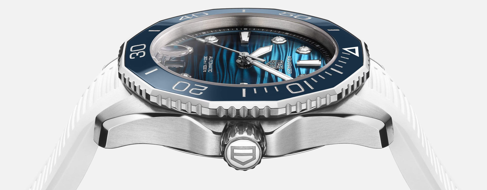 TAG Heuer Aquaracer Professional 300 Date, Stainless Steel set with Diamonds, Ref# WBP231N.FT6234, Side