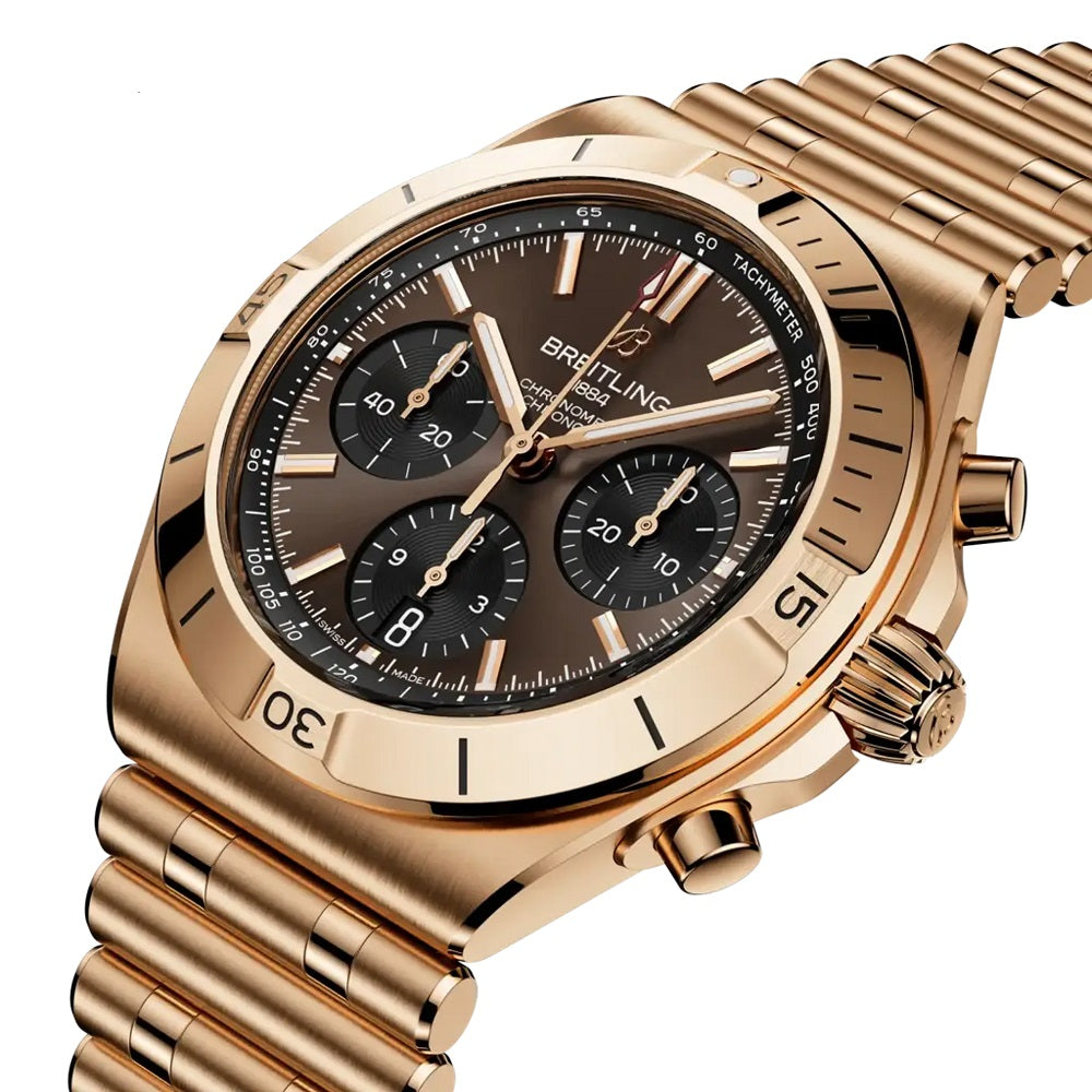 Breitling Chronomat B01 Chronograph 42, 18k Red Gold, Ref# RB0158101Q1R1, Dial