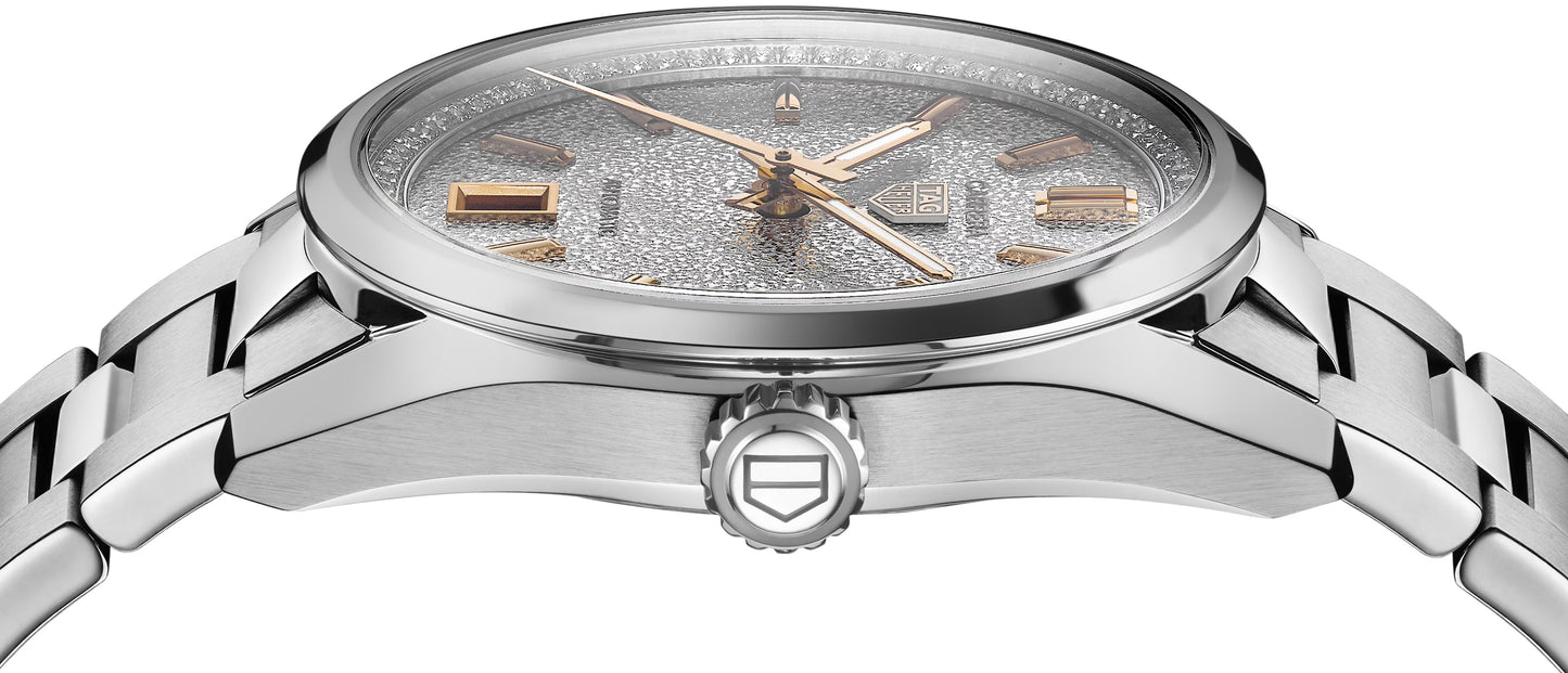 TAG Heuer Carrera Calibre 7 Date, Stainless Steel set with Diamonds, 36mm, Ref# WBN231B.BA0001, Side