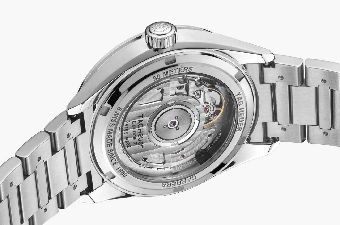 TAG Heuer Carrera Calibre 7 Date, Stainless Steel and Diamonds, 36mm, Ref# WBN2317.BA0001, Back