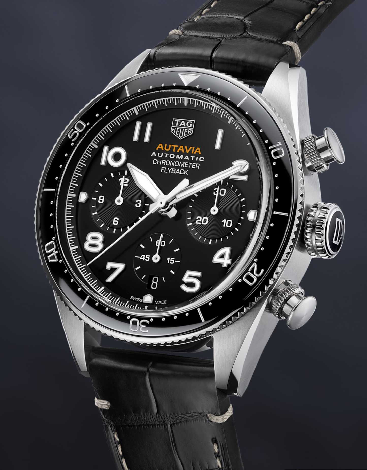 TAG Heuer Autavia Flyback Chronometer, 42 mm, Stainless Steel and ceramic, Ref# CBE511A.FC8279, Main view
