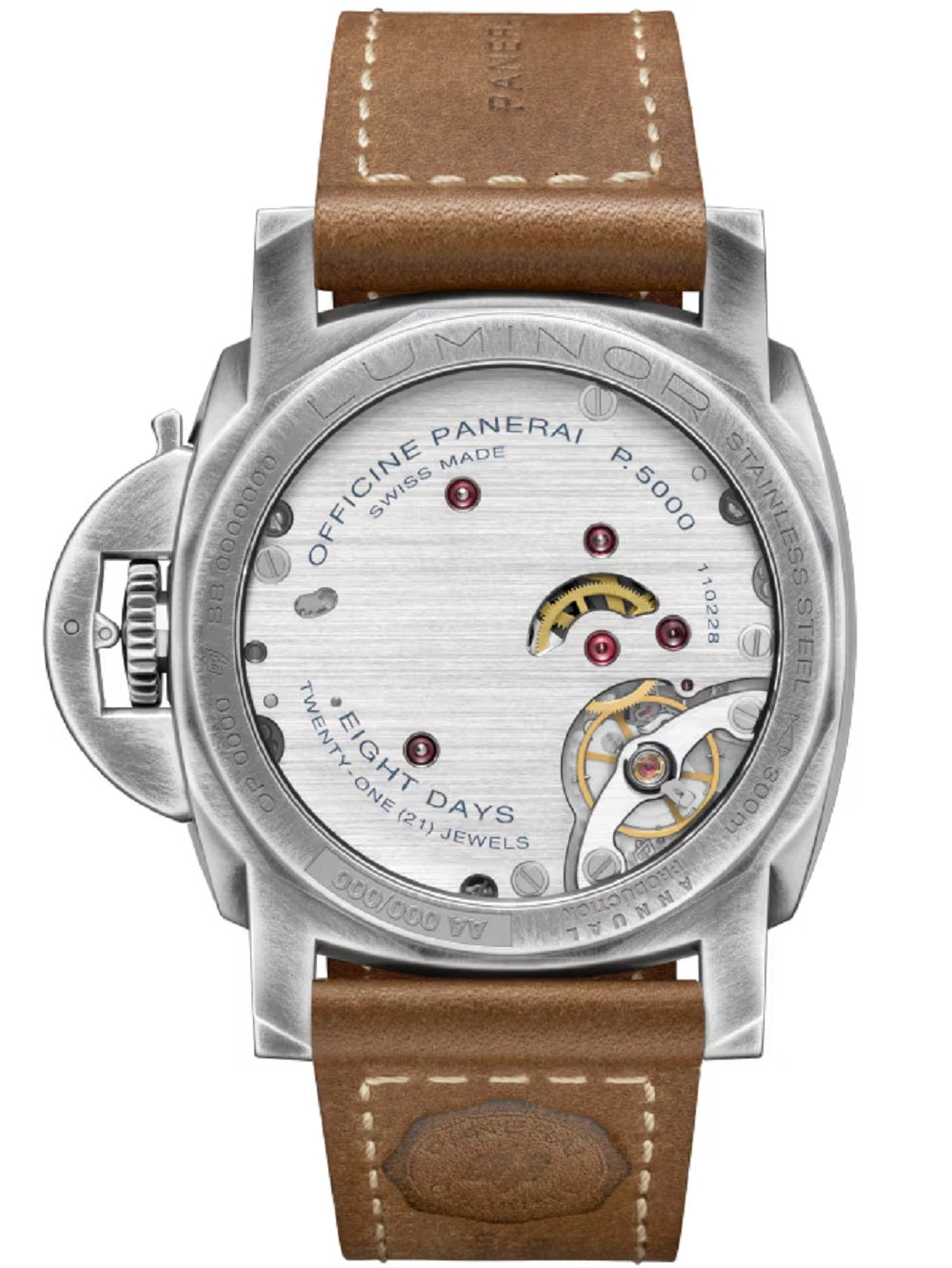Panerai Luminor 8 Giorni, 44mm, Brunito Stainless Steel, Ref# PAM01733, Back