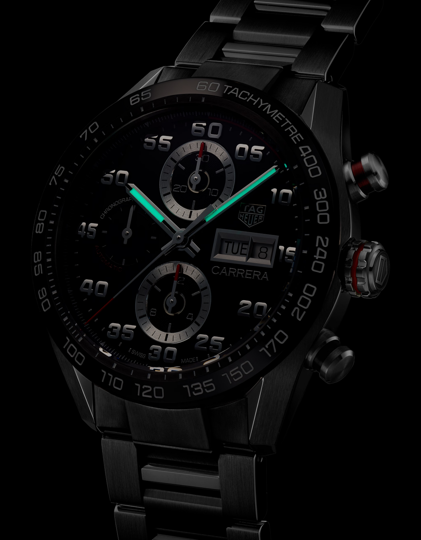 TAG Heuer Carrera Chronograph, Stainless Steel, 44mm, Ref# CBN2A1AA.BA0643, Luminous