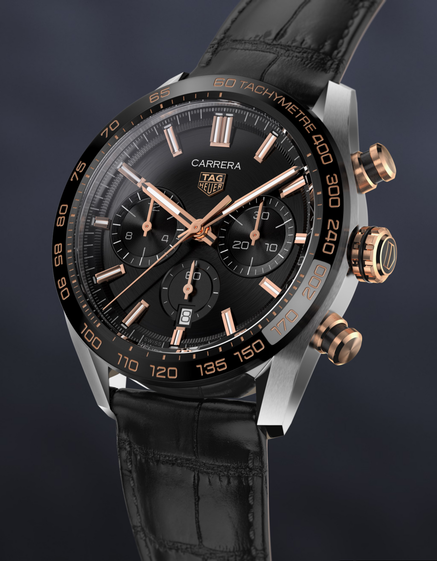 TAG Heuer Carrera Chronograph, Stainless Steel, 18k Rose Gold and Ceramic, 44mm, Ref# CBN2A5A.FC6481, Main view
