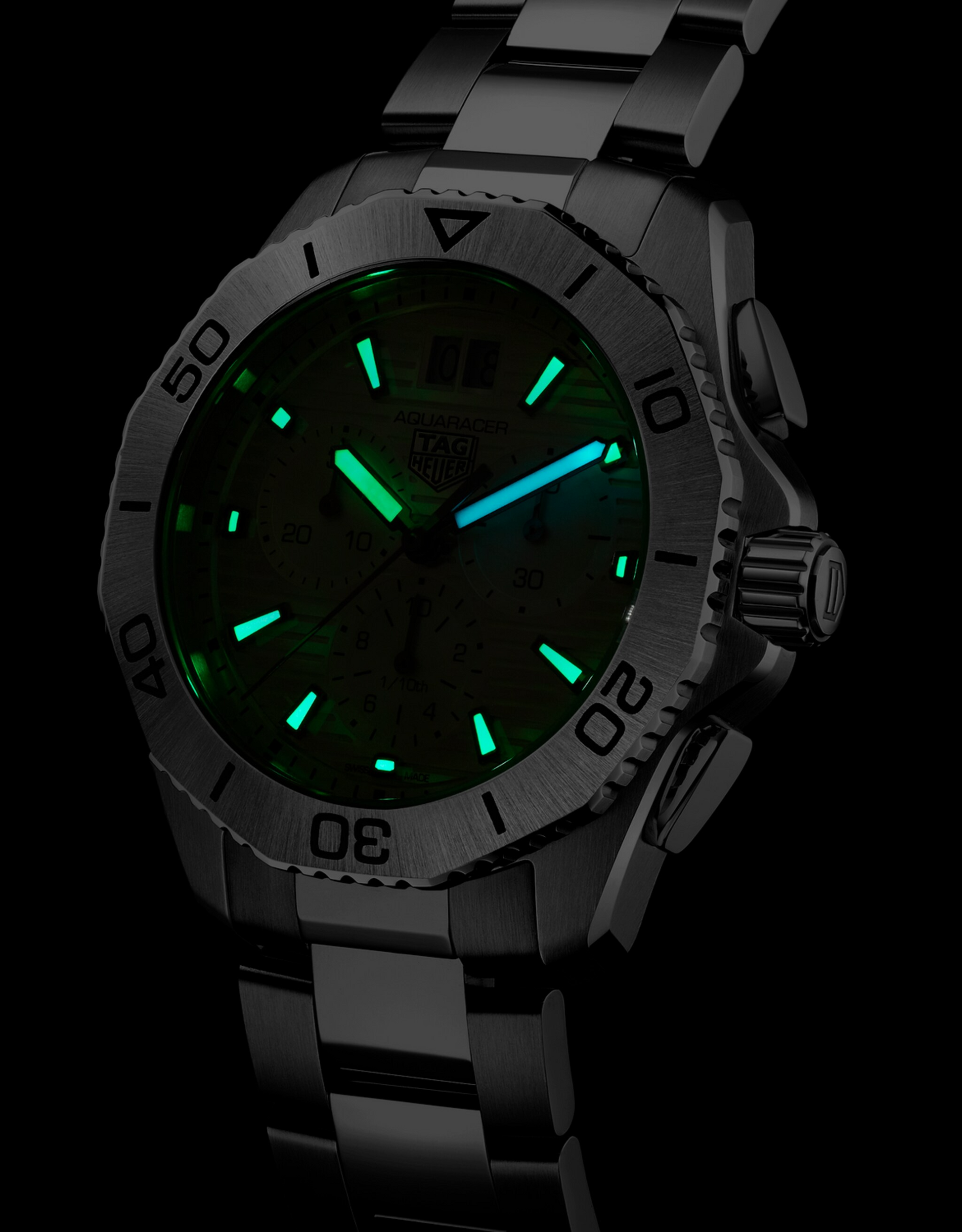 TAG Heuer Aquaracer Professional 200 Chronograph, Stainless Steel, Ref# CBP1111.BA0627, Luminous